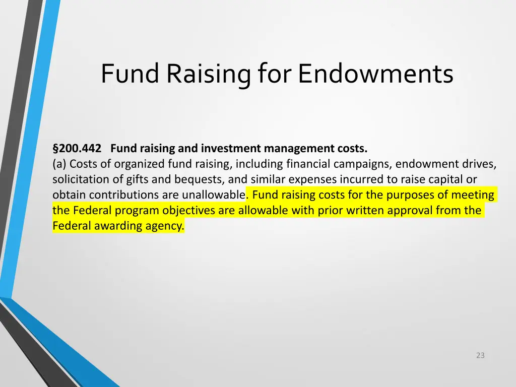 fund raising for endowments