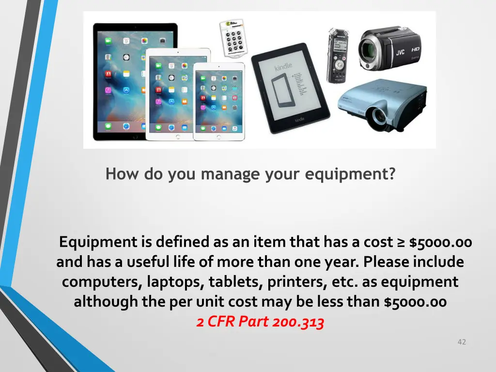 how do you manage your equipment