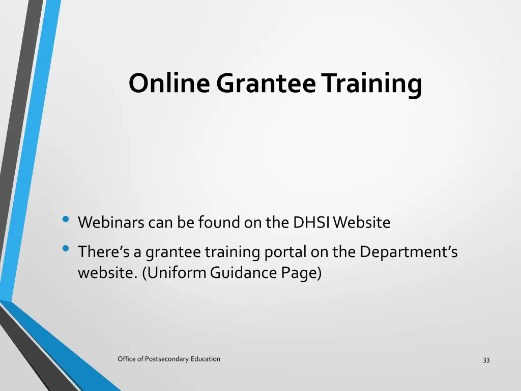 online grantee training