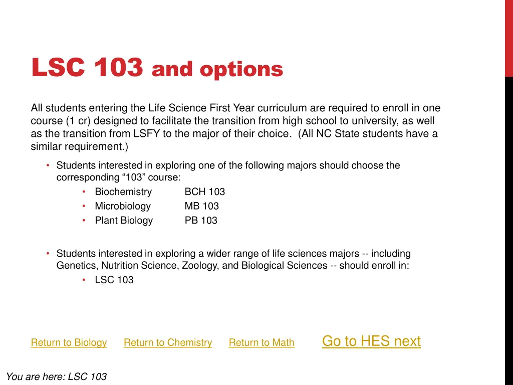 lsc 103 and options