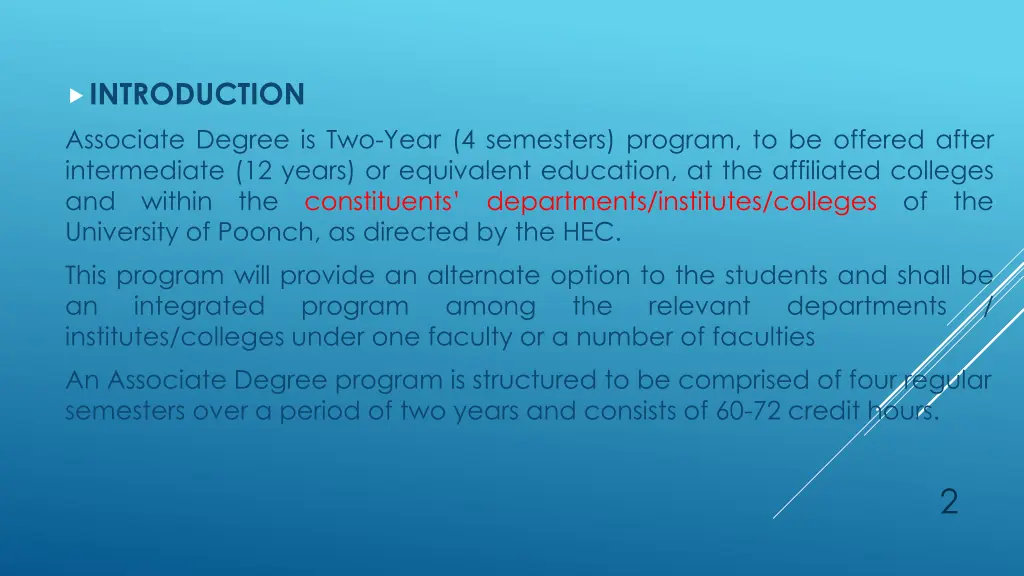introduction associate degree is two year