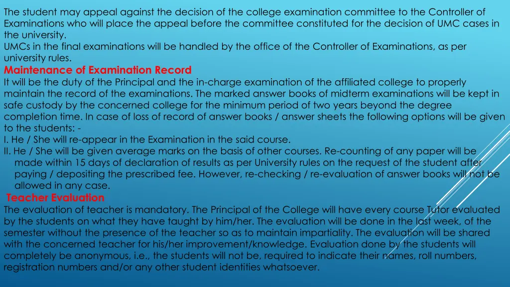 the student may appeal against the decision