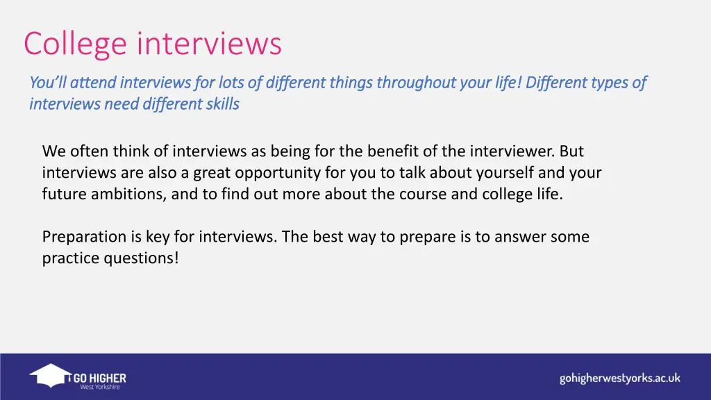 college interviews