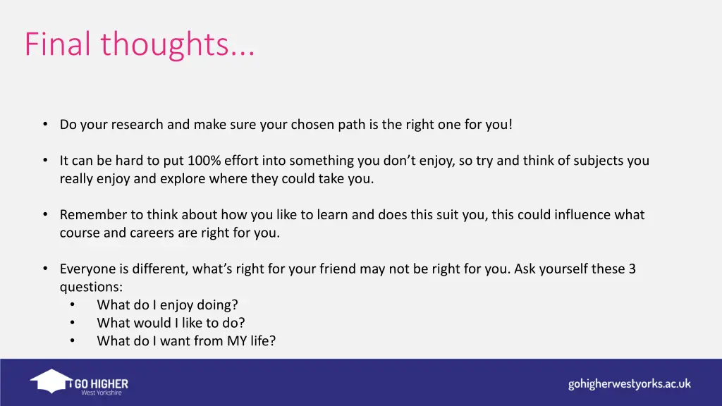 final thoughts