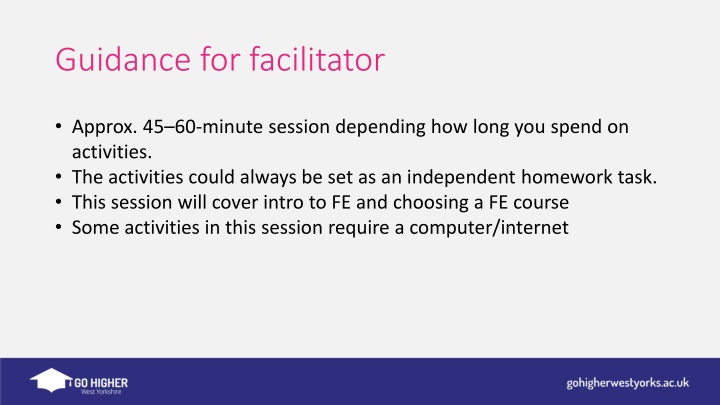 guidance for facilitator
