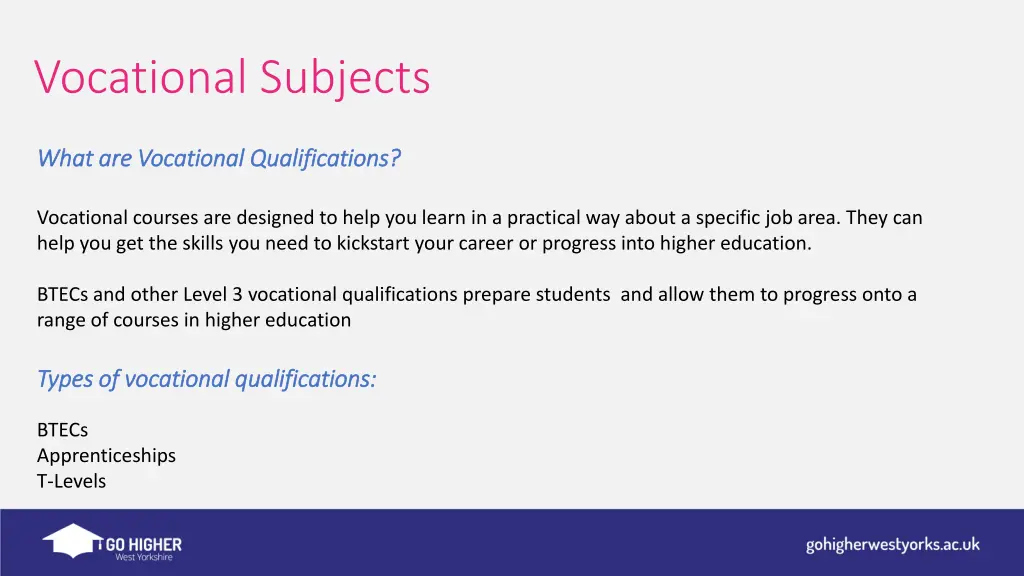 vocational subjects