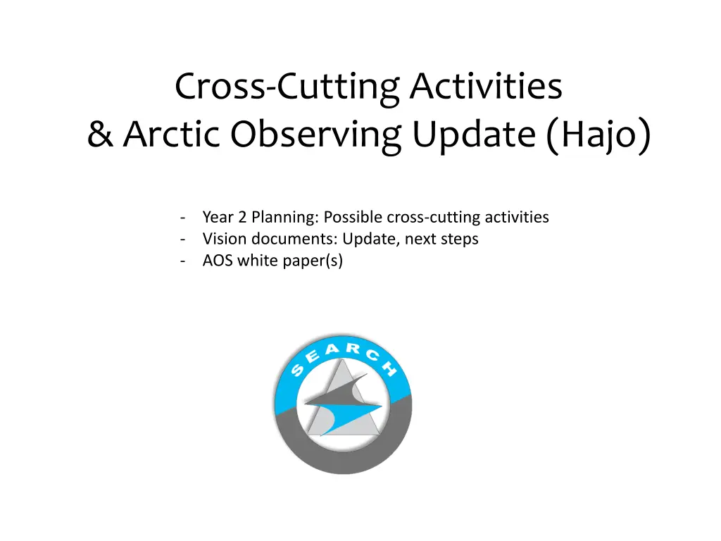 cross cutting activities arctic observing update