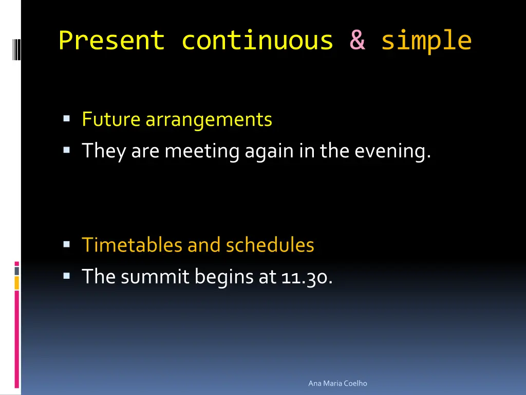 present continuous simple