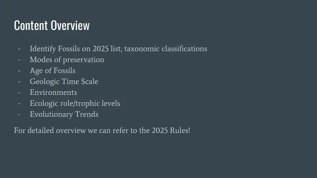 content overview