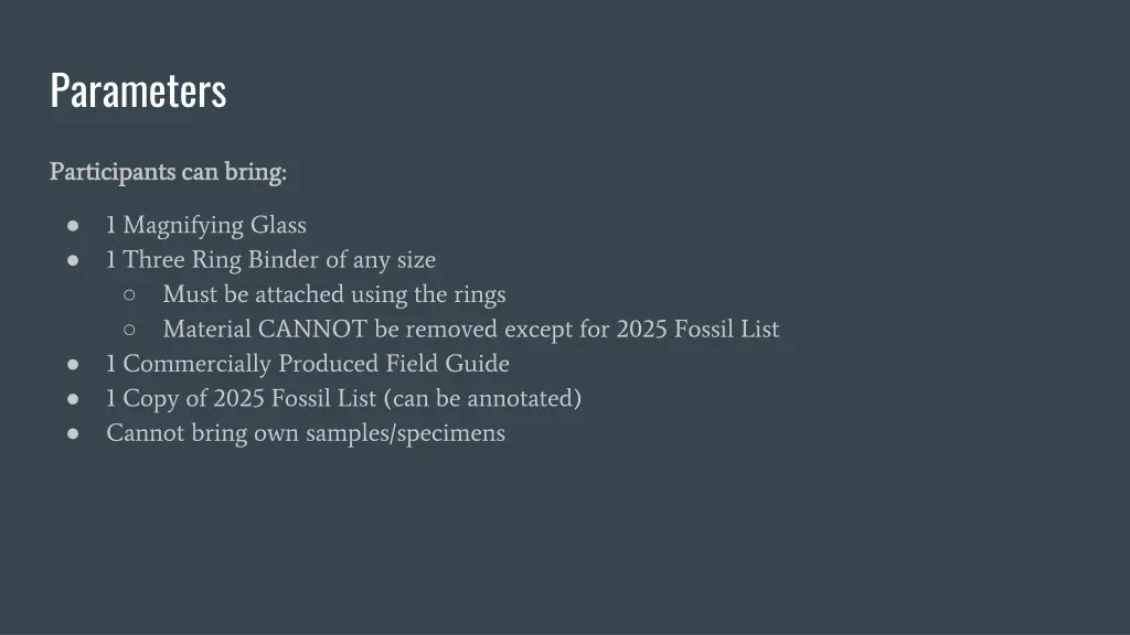 parameters