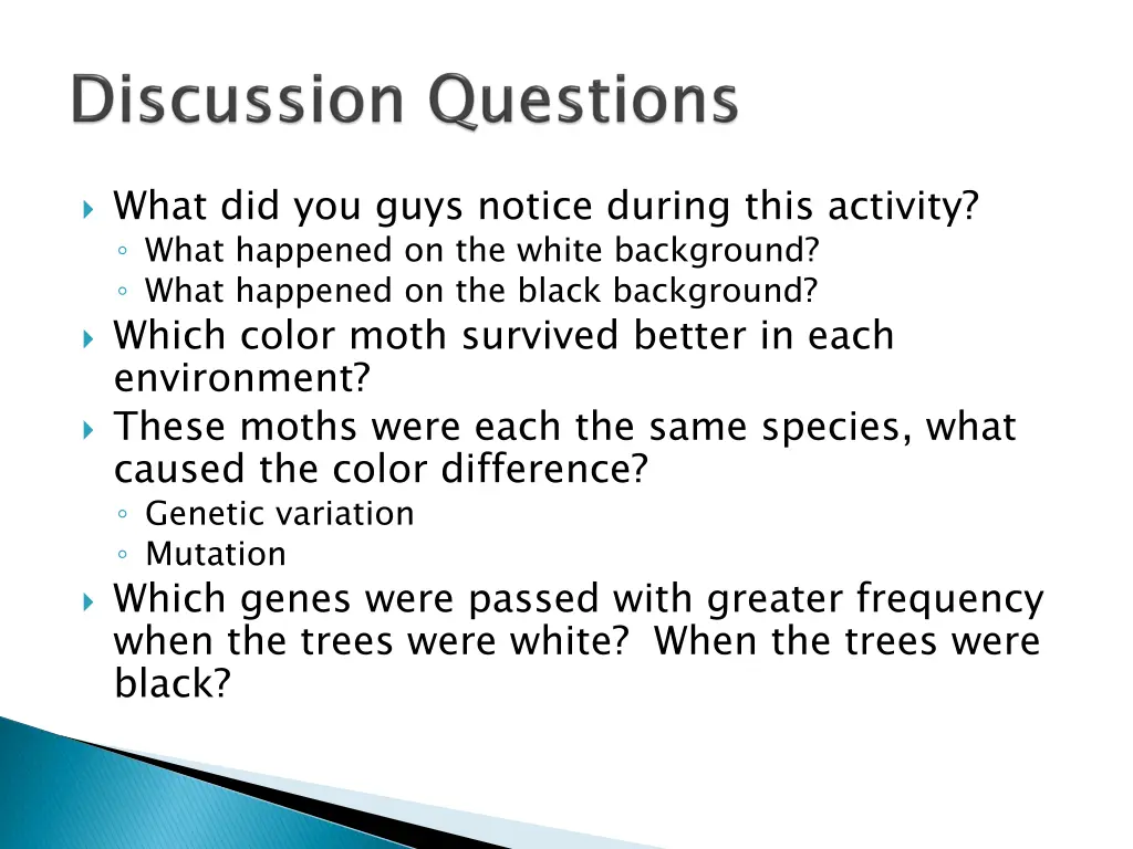 what did you guys notice during this activity