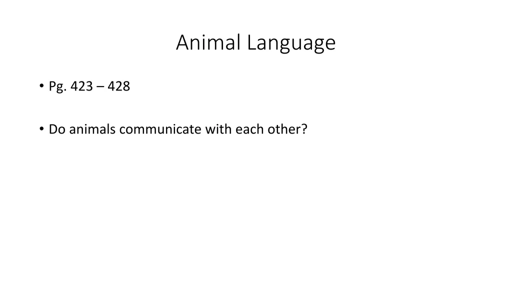 animal language