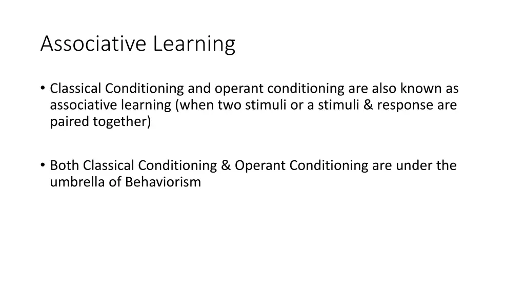 associative learning