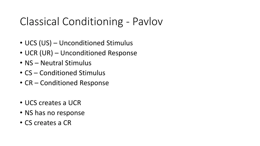 classical conditioning pavlov