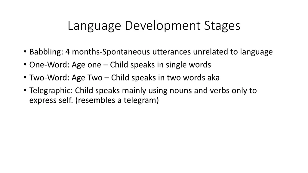 language development stages