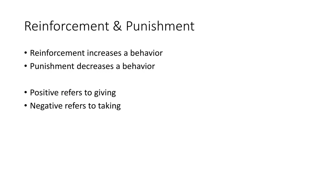 reinforcement punishment