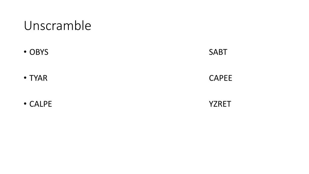 unscramble