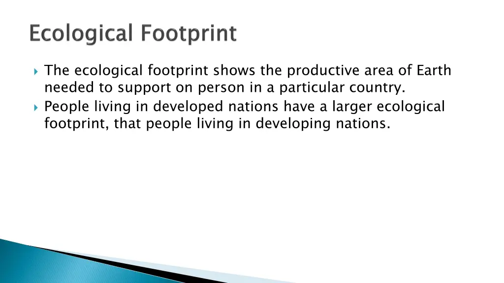 the ecological footprint shows the productive