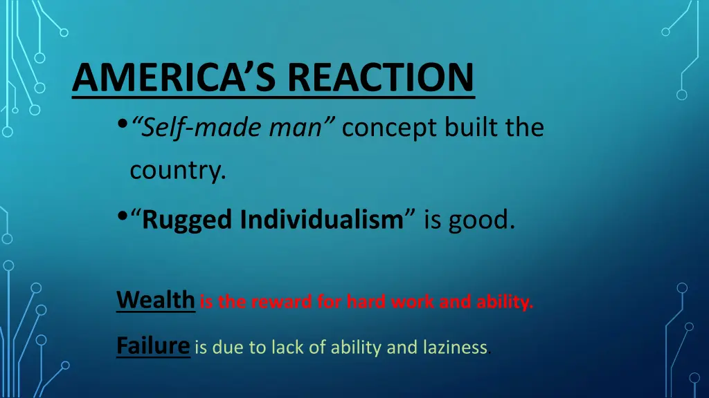 america s reaction self made man concept built