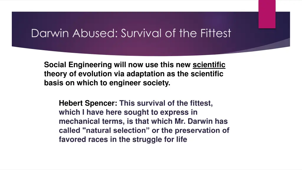 darwin abused survival of the fittest
