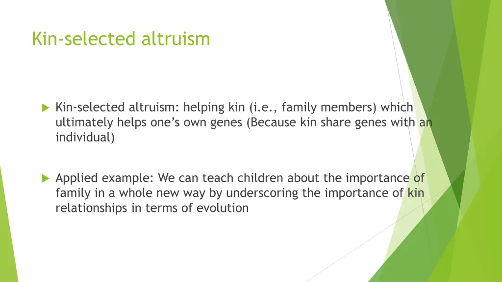 kin selected altruism