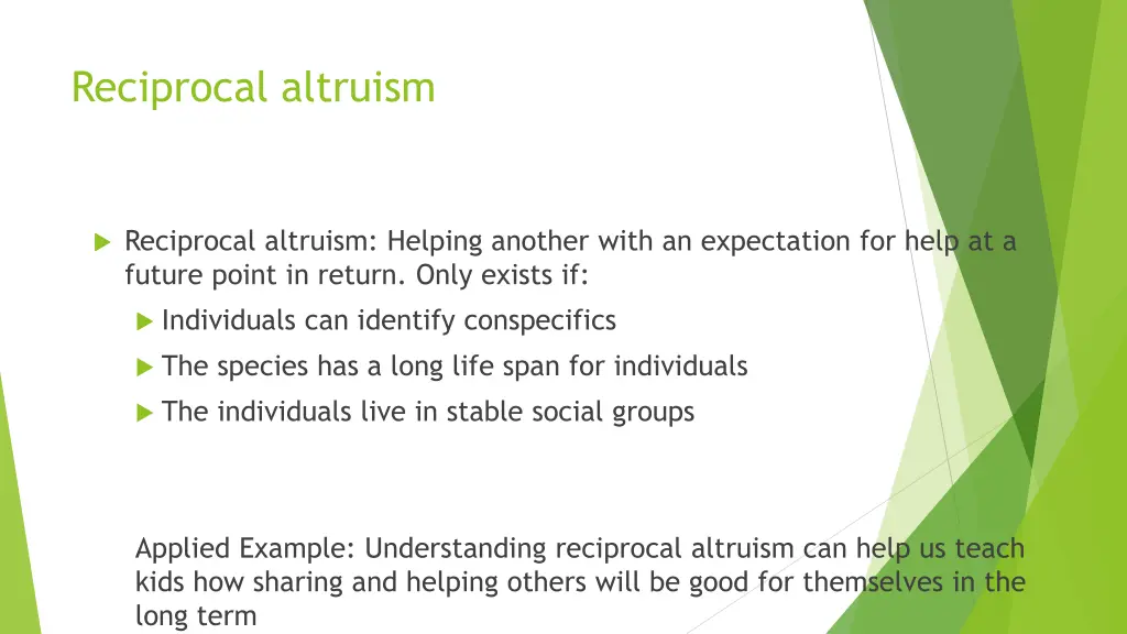 reciprocal altruism