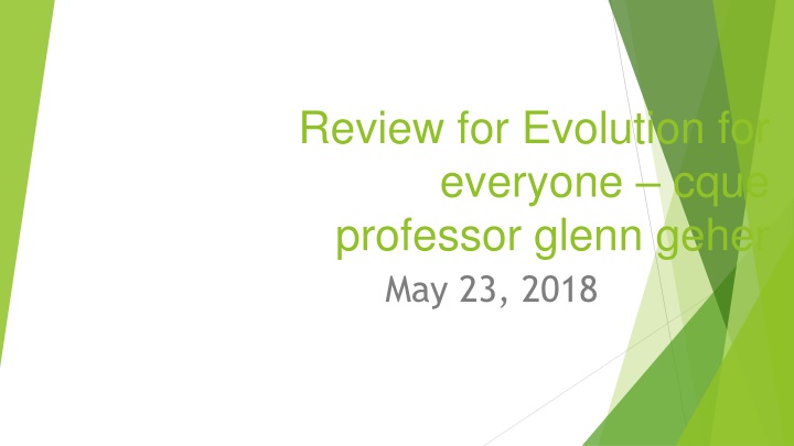 review for evolution for everyone cque professor