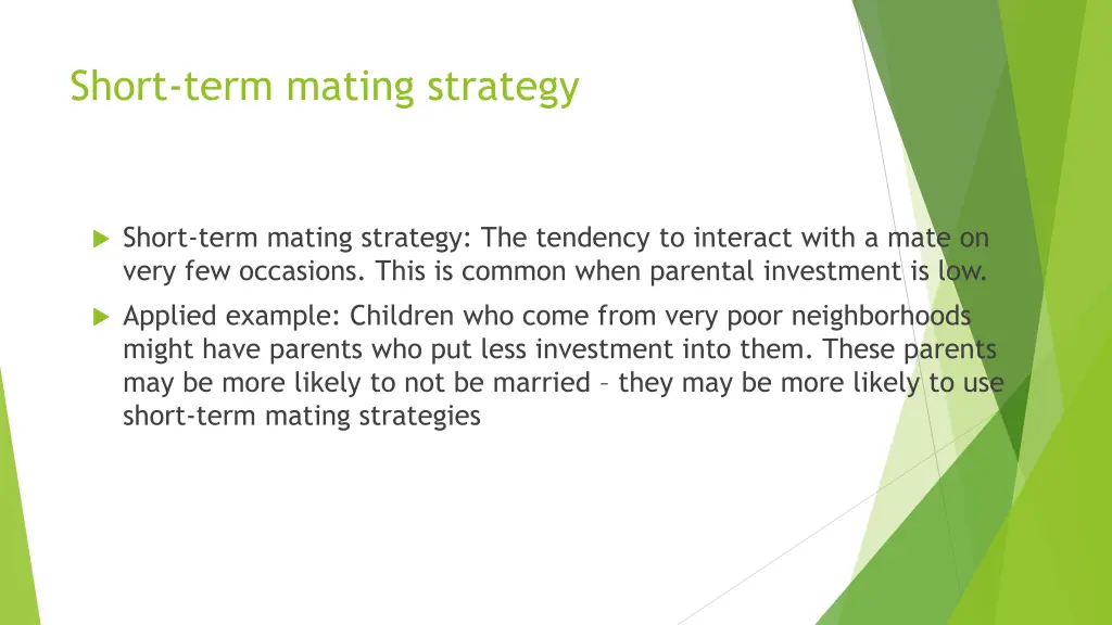short term mating strategy