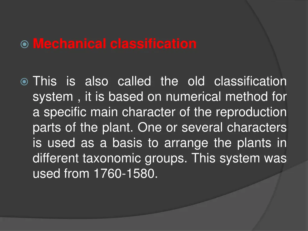 mechanical classification