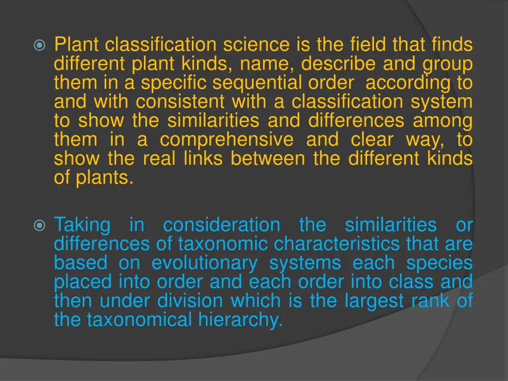plant classification science is the field that