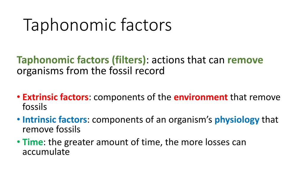 taphonomic factors