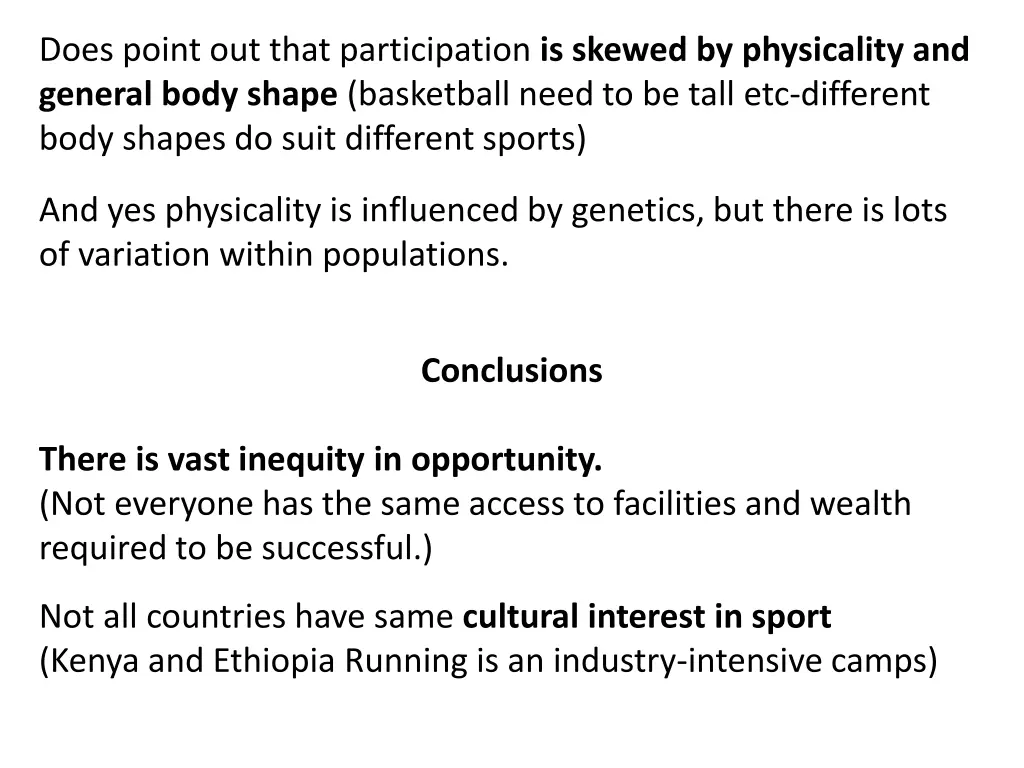 does point out that participation is skewed