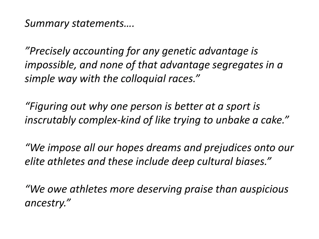 summary statements