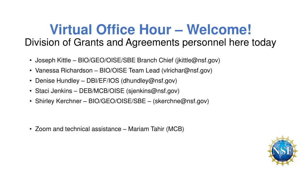 virtual office hour welcome division of grants 1
