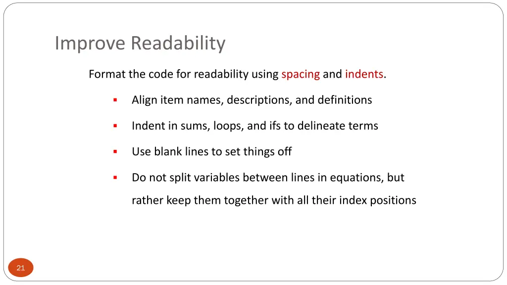 improve readability