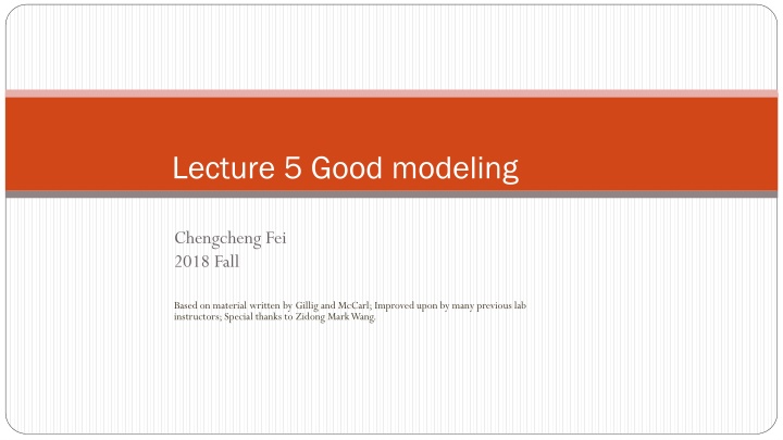 lecture 5 good modeling