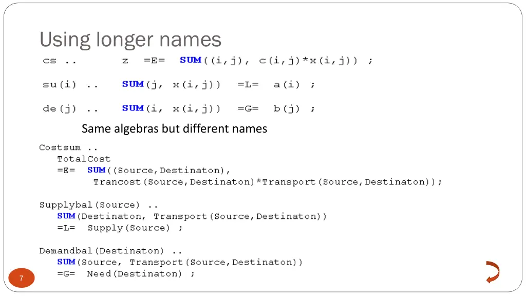 using longer names