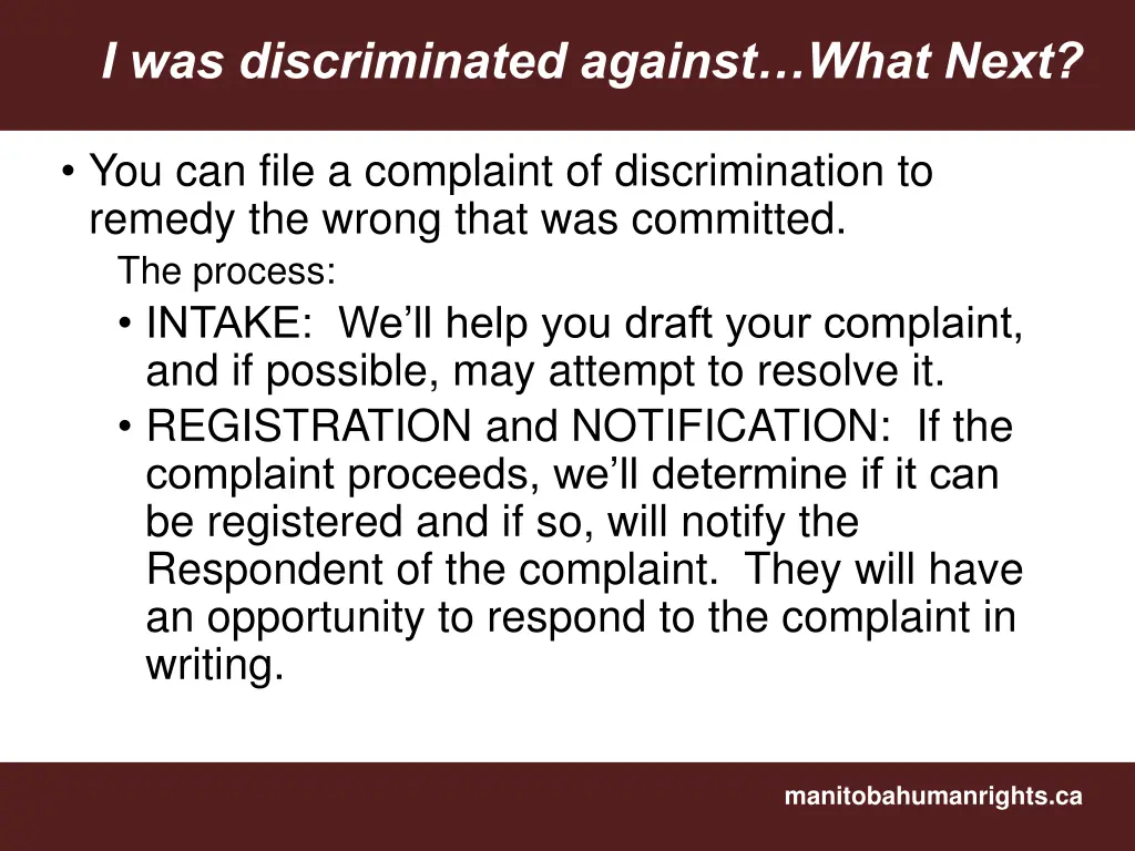 i was discriminated against what next