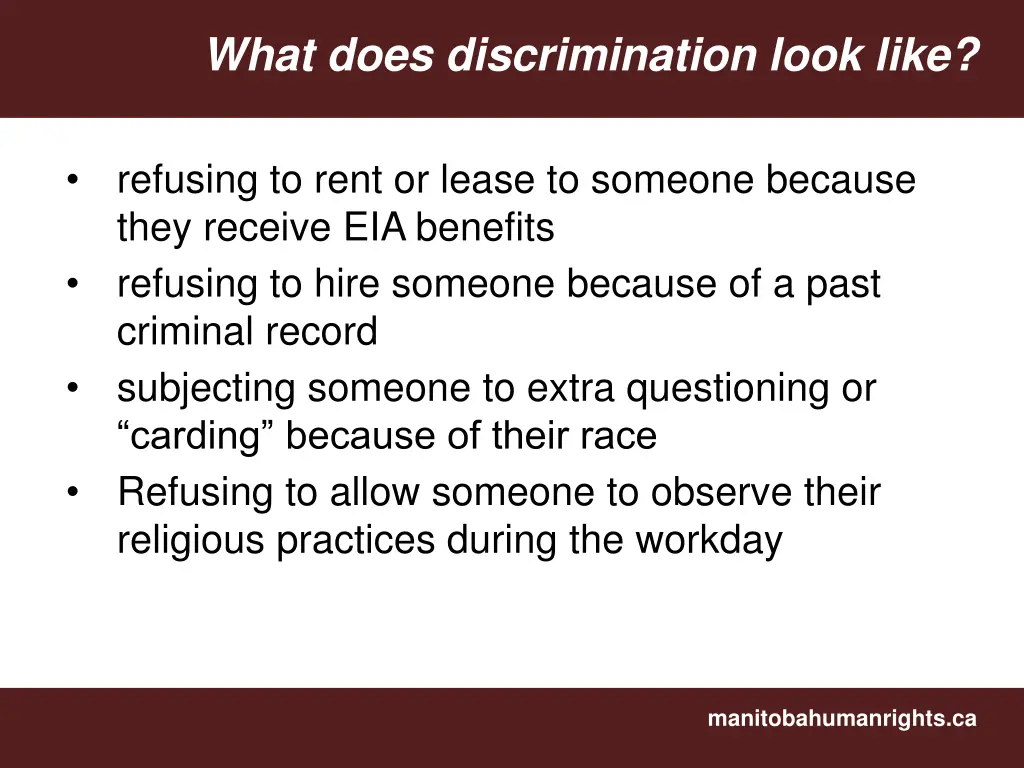 what does discrimination look like