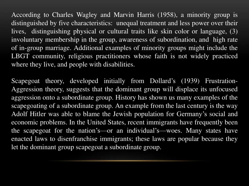 according to charles wagley and marvin harris