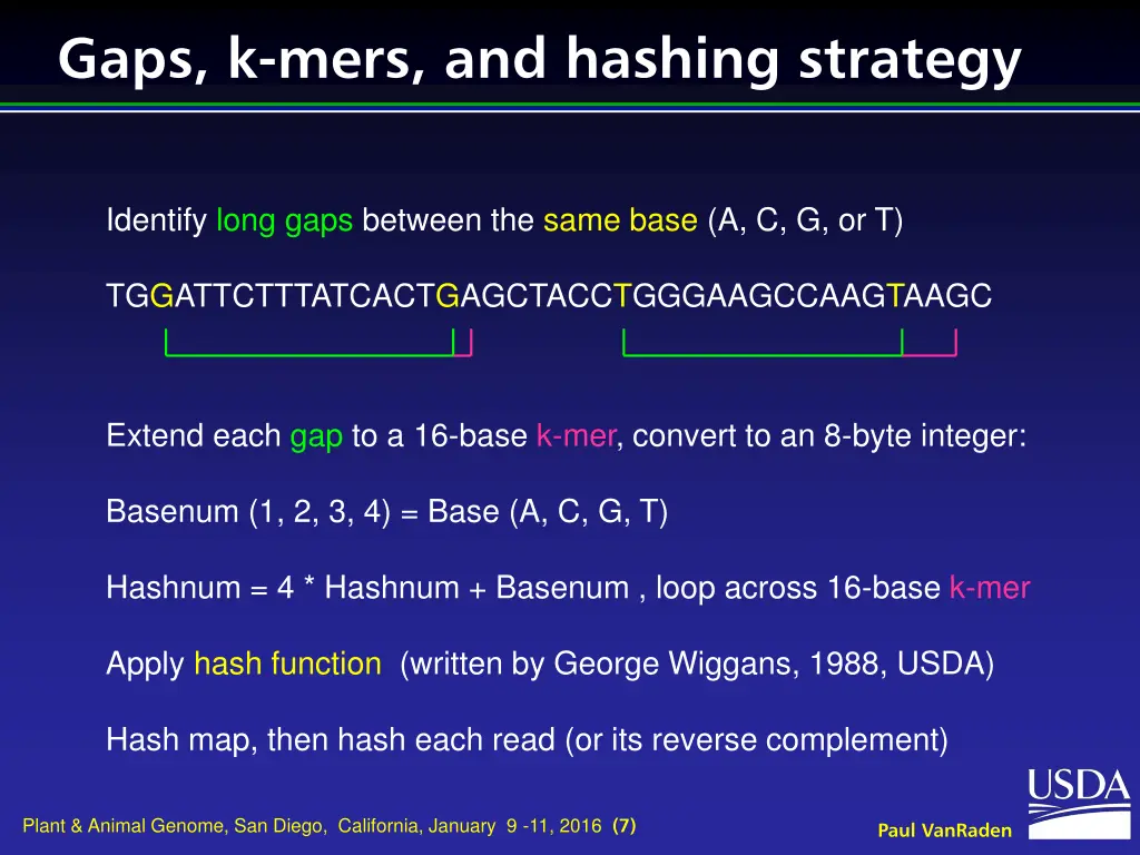 gaps k mers and hashing strategy