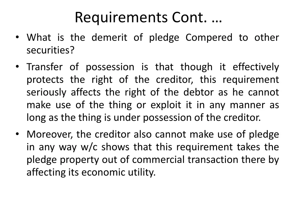requirements cont what is the demerit of pledge