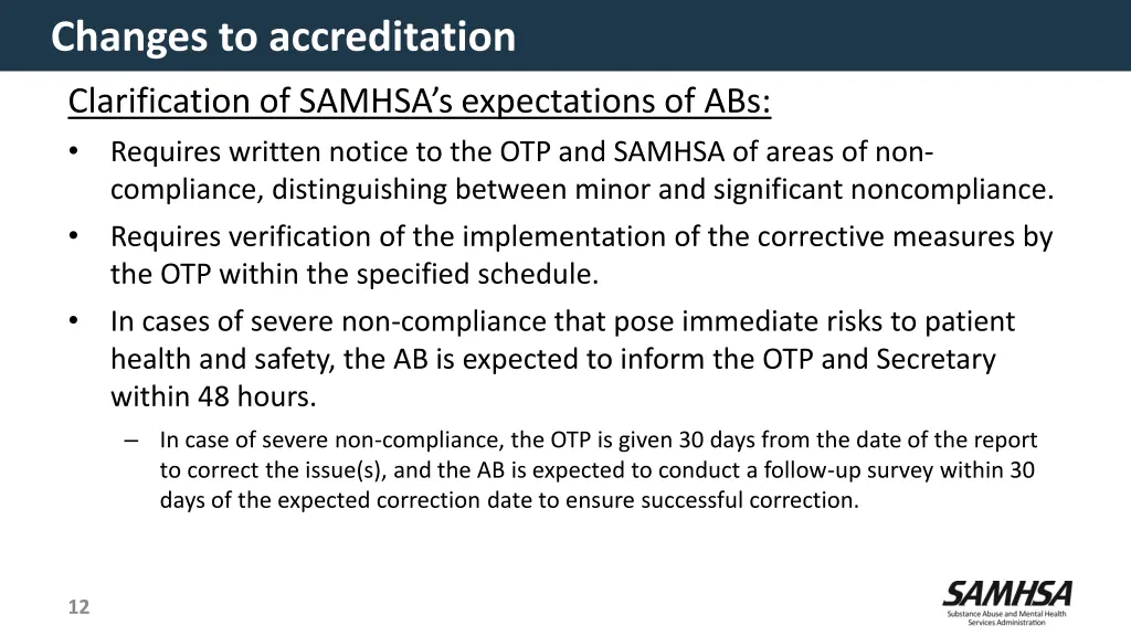 changes to accreditation