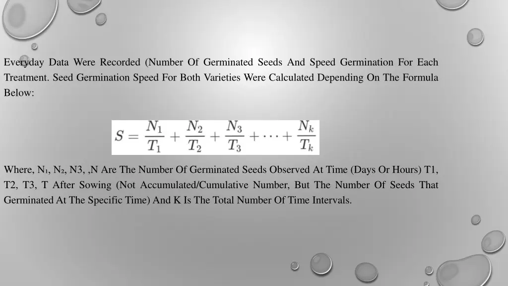 everyday data were recorded number of germinated