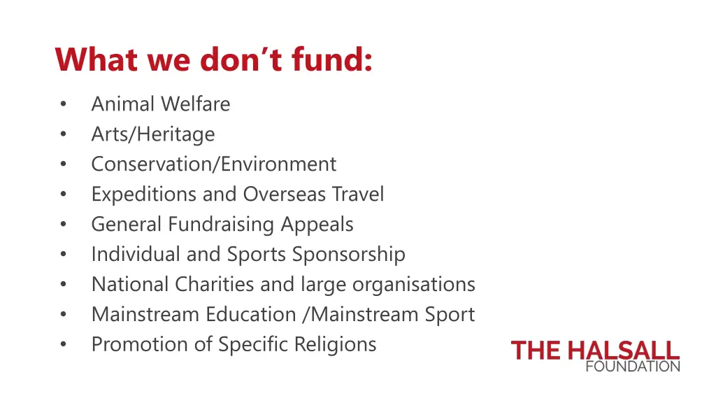 what we don t fund animal welfare arts heritage
