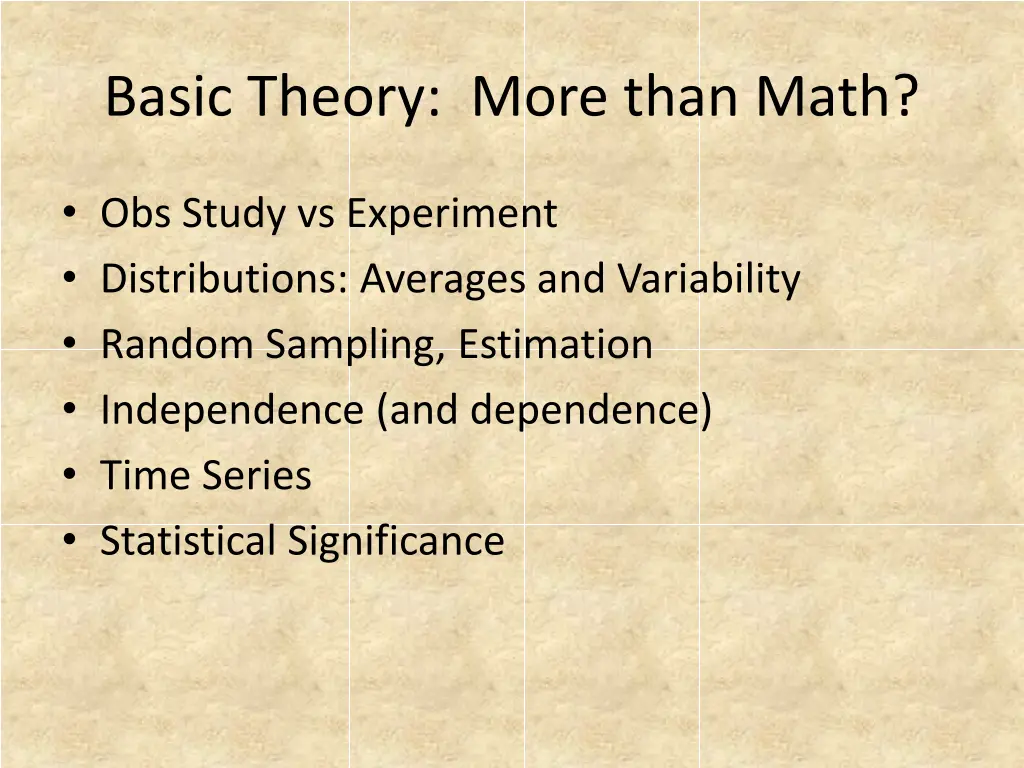 basic theory more than math