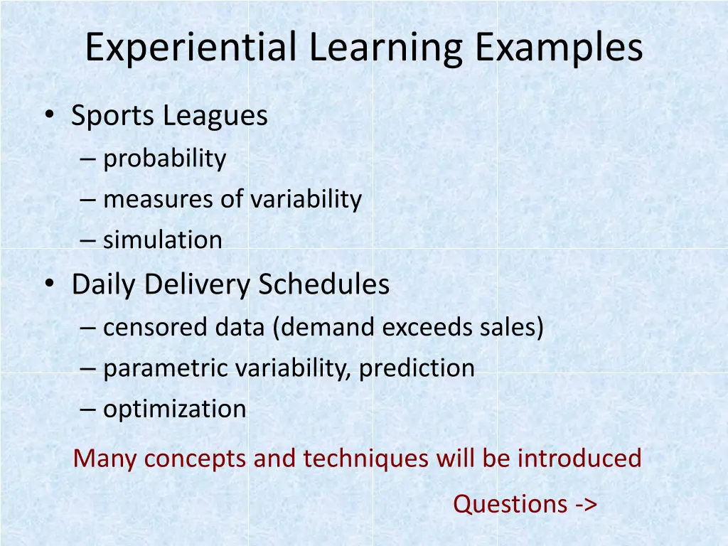 experiential learning examples