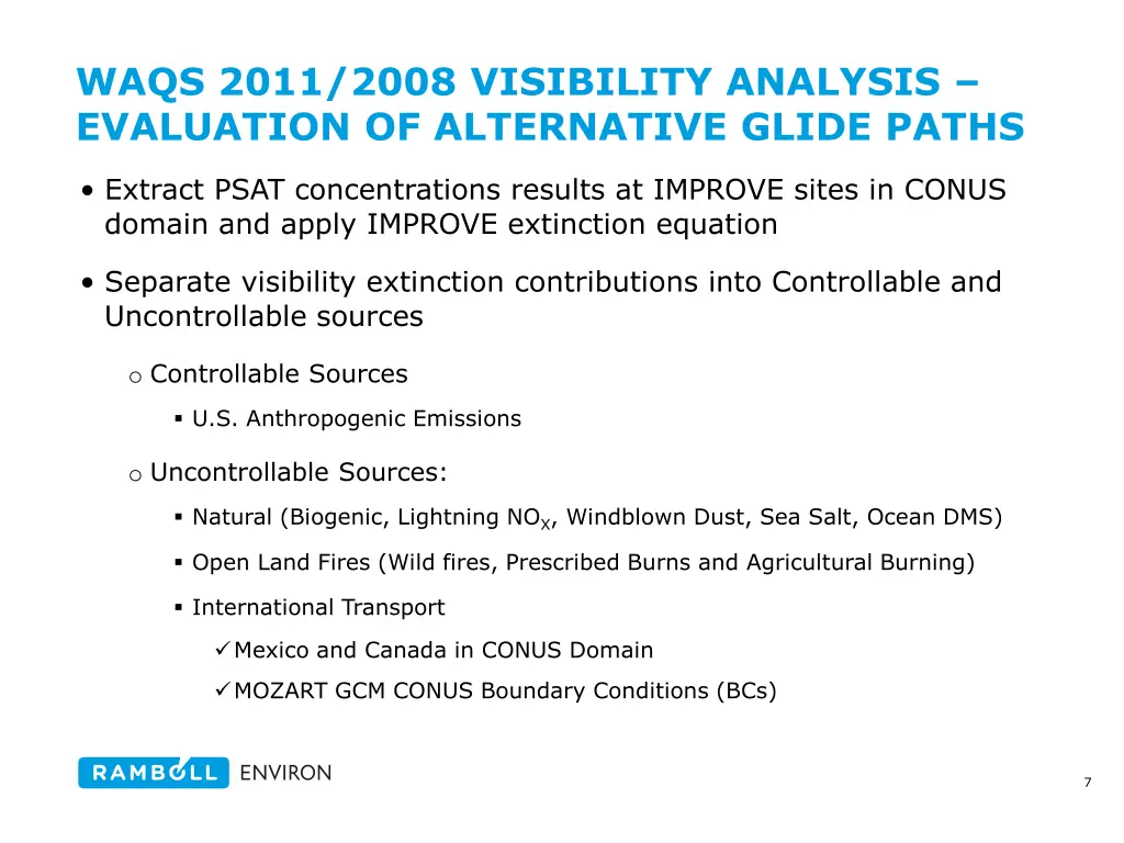 waqs 2011 2008 visibility analysis evaluation