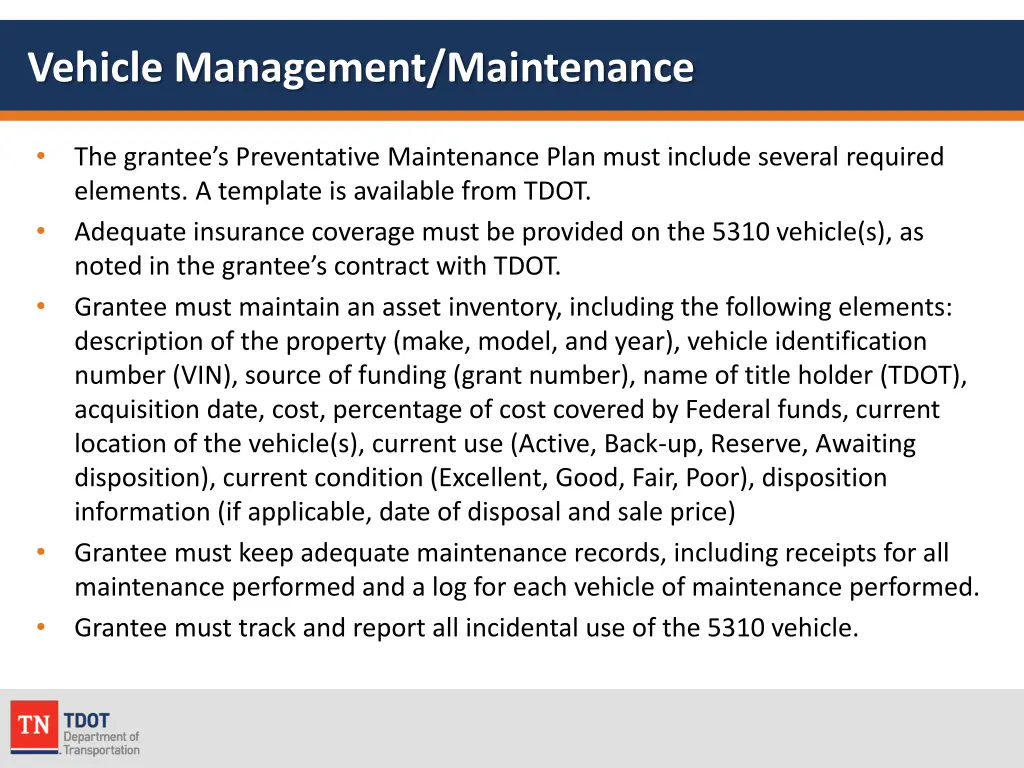 vehicle management maintenance 1