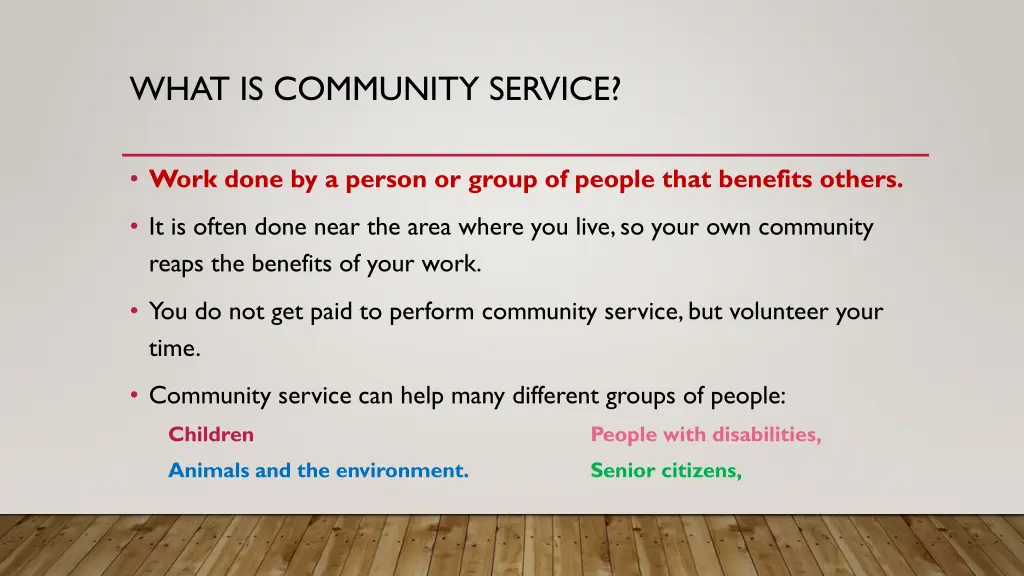 what is community service